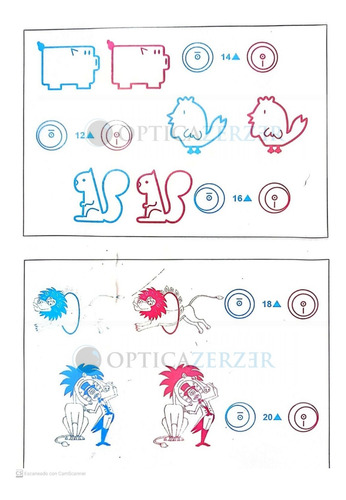 Anaglifos Fijos Para Terapia Visual