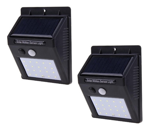 Lampara Solar De Pared 20 Leds Exterior Sensor 2 Piezas
