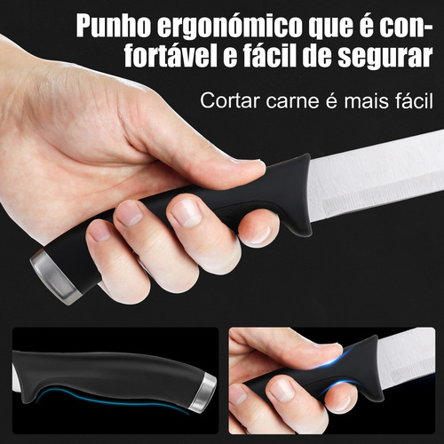 Jogo De Facas Chef 16 Peças Com Lâminas Em Aço Inox E Cabos
