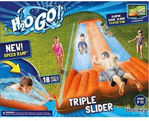 Alberca Piscina Triple Resbaladero Acuático H2o Go 5.5m