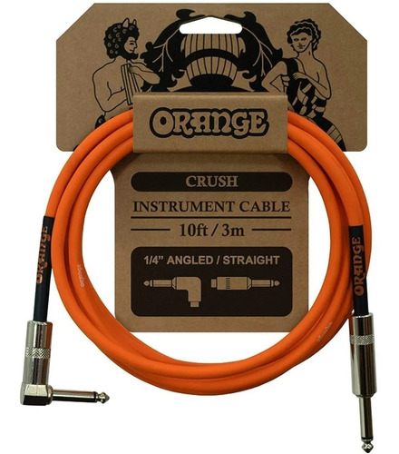 Cable De Guitarra/bajo Orange Crush 3m Angulado/recto Ca035