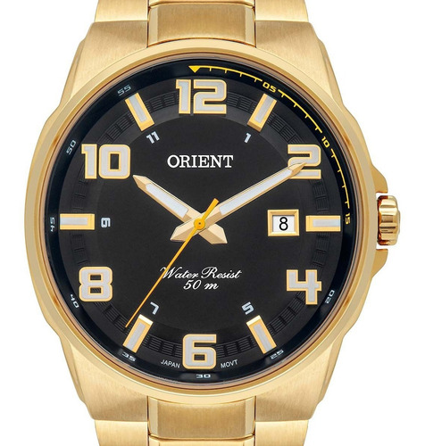 Relógio Masculino Orient Dourado Mgss1186 P2kx + Nf