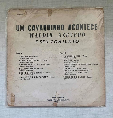 Waldir Azevedo - Cavaquinho Acontece - Vinil Lp (Usado)