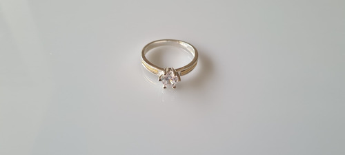 Imagen 5 de 6 de Anillo Solitario Compromiso Plata 925 Con Oro 18k