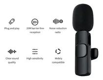 Comprar Microfono Corbatero Inalambrico Celular Para Android Usb C Color Negro