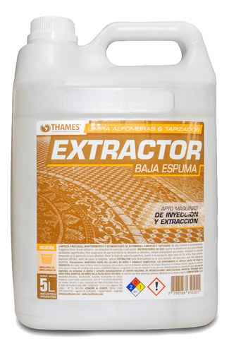 Lava Limpia Tapizado Alfombra Pisos Baja Espuma Extractor 5l