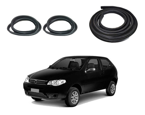 Kit Borracha 2 Portas E Porta Malas Da Fiat Palio 1.0 2008