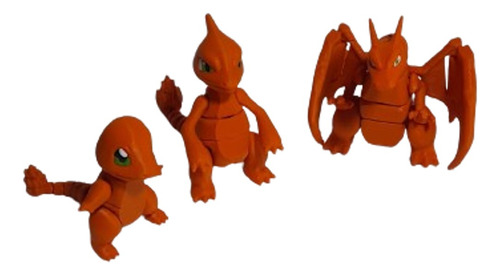 Articulado 3d Charmander Charmeleon Charizard Pack X 3