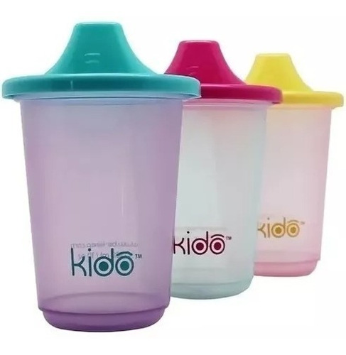 Set X3 Vaso Entrenador Bebe 300ml Keep Kido Colores Liquidos