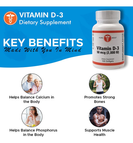 Holistic Health Vitamina D3 2000 Ui 100 Cápsulas Blandas