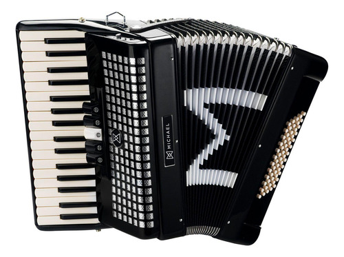 Acordeon Michael Acm6005 Spb Acústico 60 Baixos Preto Sólido