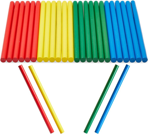 Paquete De 24 Palos De Ritmo Para Niños, Madera, 20 Cm, 4 Co