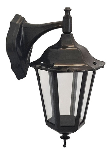 Farol Ingles Colonial Plástico De 6 Caras De Vidrio Mecaluz*