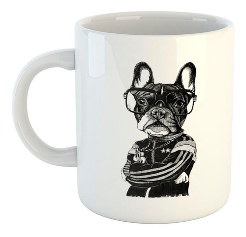 Taza De Ceramica Bulldog Frances Hipster