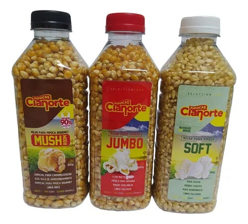 Milho P/ Pipoca Kit Ideal P/ Testes Cianorte Mush,soft,jumbo
