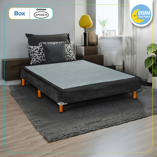 Imagen 2 de 8 de Base O Box Para Colchón Queen Size América Madera Tapizada
