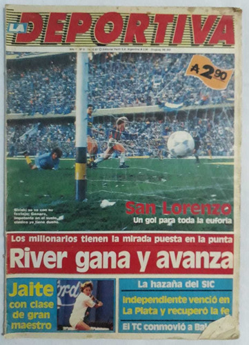 Revista La Deportiva N° 5 - San Lorenzo Boca River 1987 Fs