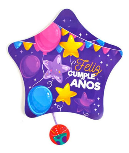 Piñata Estrella Feliz Cumpleaños Cotillón Fiesta 45x35cm