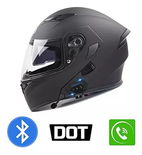 Casco modular de motocicleta de cara completa con auriculares Bluetooth  integrados+certificación DOT cascos de turismo abatibles para hombres y