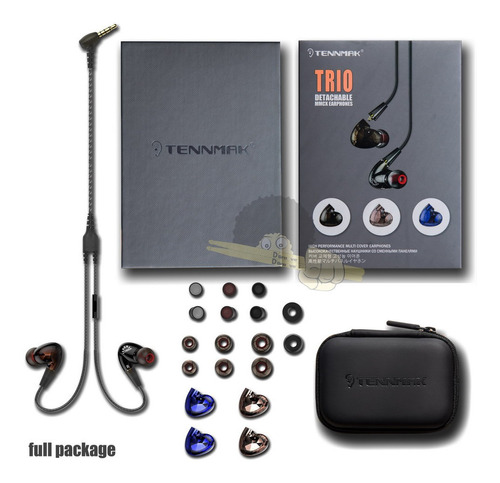 Fone De Ouvido Tennmak Trio - 4 Drives(2l&2r) - 9 Fones Em 1