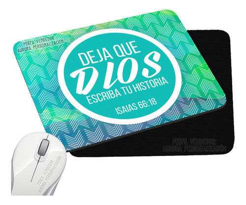 Pad Mouse Rectangular Mensaje Religioso Cristiano Dios 9