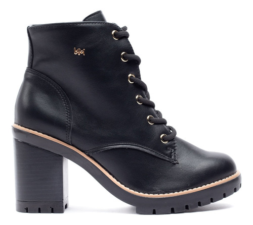 Bota Feminina Via Marte Cano Curto Salto Bloco Preto