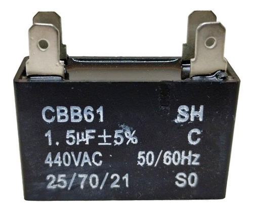 Capacitor De Marcha 1.5 Mf 400v Cuadrado 50 - 60 Hz