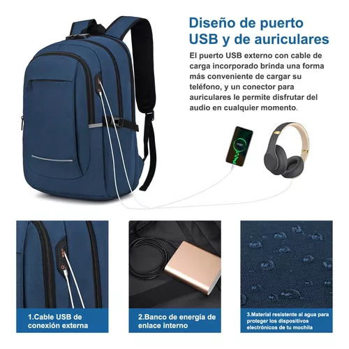 Mochila de escuela para adolescentes y niños, mochila con puerto de carga  USB.