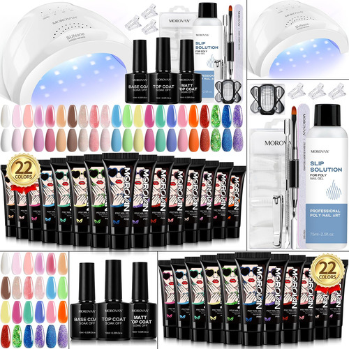 Morovan Kit De Gel De Unas De Polietileno De 22 Colores Con 