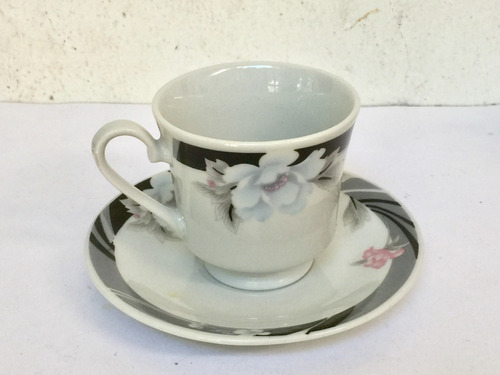 5 Tazas Café 100 Cc Y 3 Platos Porcelana China Soifer 