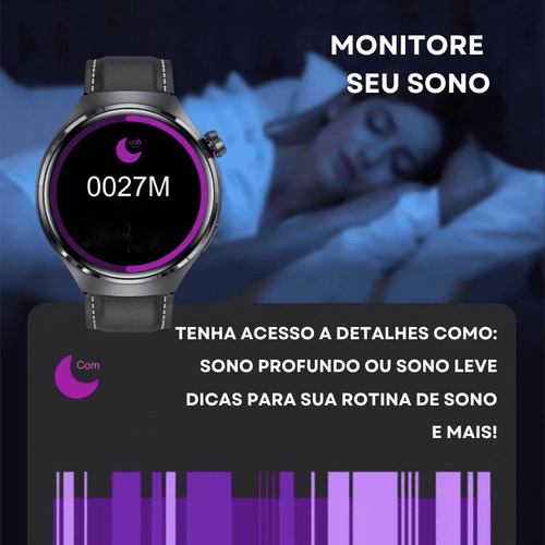 Smartwatch Gt4 Z93 Pro Bluetooth Nfc Tela Amoled Chamada Ecg Caixa Branco