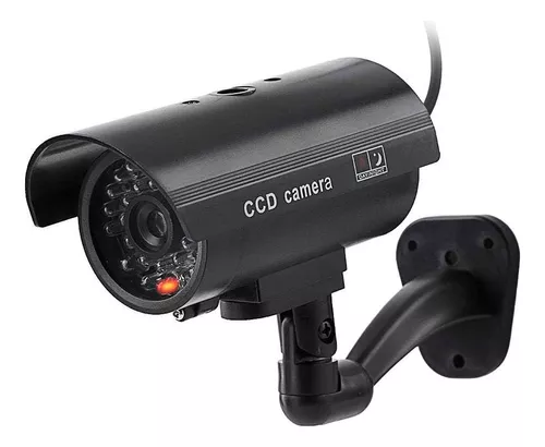 Camara Seguridad Falsa Domo + Led Intermitente Imita Sensor Color Negro