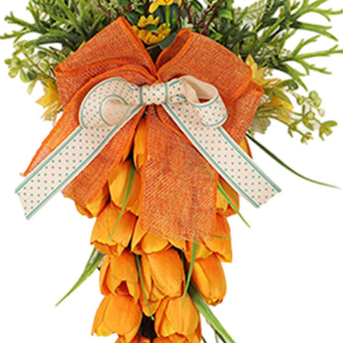 Corona De Zanahoria De Pascua Para Puerta Delantera, Corona