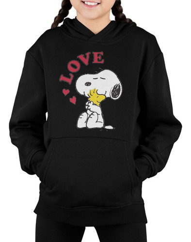Poleron Infantil Niña Snoopy Charlie Brown Love Estampado Algodon