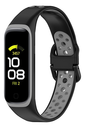 123smart Silfit2-preto pulseira de silicone esportiva cor preto com cinza