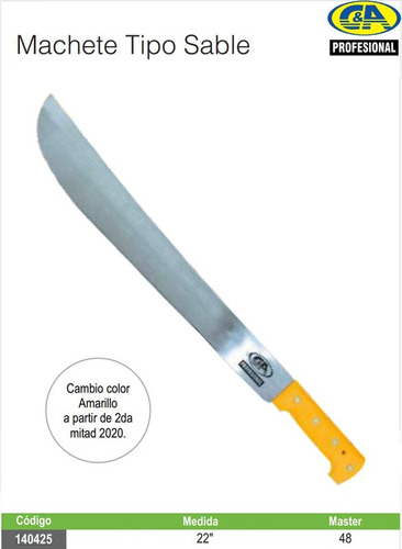 Machete Tipo Sable 22  - C&a Pro