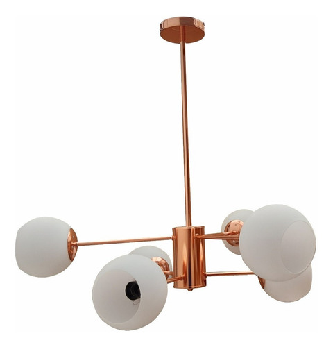 Imagen 8 de 9 de Lampara De Techo Decorativa Cobrizada 6 Brazos. Éxito Corp