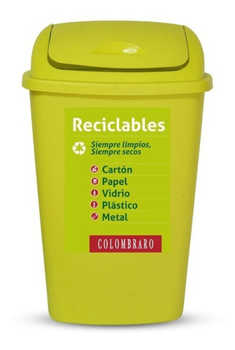 Tacho De Residuos/ Basura 12 Lts T/rebatible Colombraro 