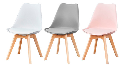 Silla Eames Acolchada Tulip Estructura Pvc Colores