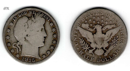 Eeuu - 1915 S - Half Dollar Barber - Plata .900