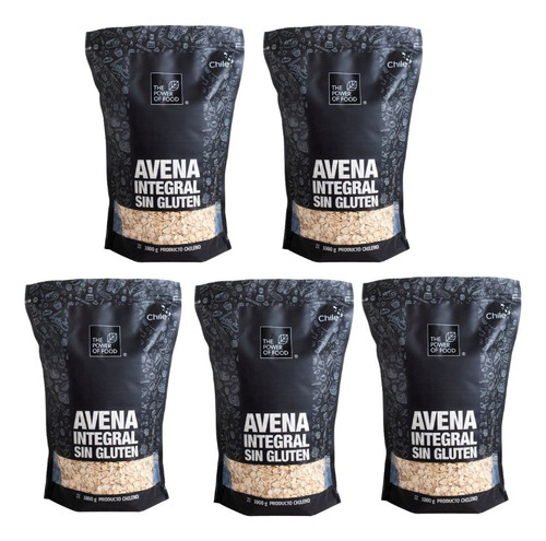 Pack 5 Avena Integ. Sin Gluten 1 Kg Poweroffood Aldeanativa