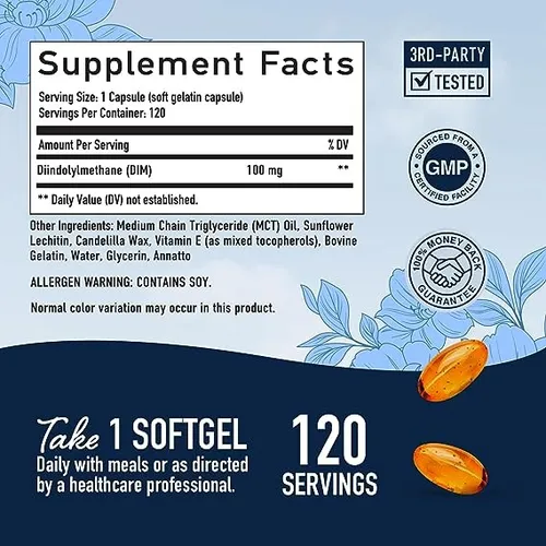 Smnutrition Dim Estrogen Balance 100mg 120 Cap Acné Hormonal