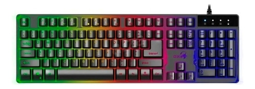 Teclado Gamer Genius Gx Gaming Scorpion K8 Qwerty Inglés Us Color Negro Con Luz De 7 Colores