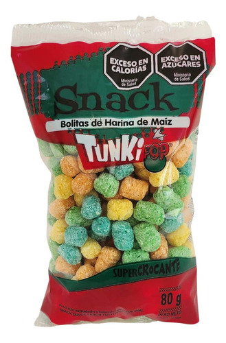 Pack X 6 Snack Bolitas De Color Tunkipop X 80 Grs.