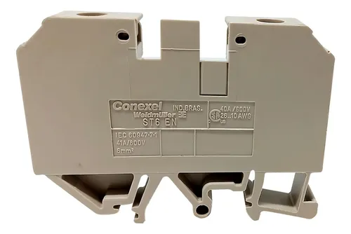 Conector Borne Passagem St6 Terminal Olhal 6,00mm 800v Bege