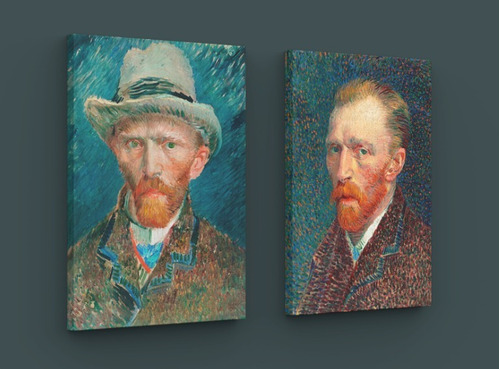 2 Cuadros Canvas Retratos De Vincent Van Gogh 50x75cm