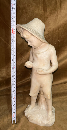 Escultura Mármol Estatua Figura D Niña 34cm. Tallado Antiguó (Usado)