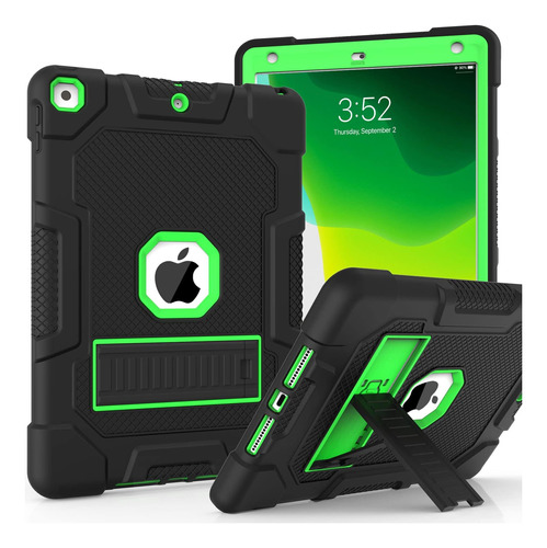 Funda New iPad 2021 Timism 10.2 9na/8va/7ma Gen Black+green