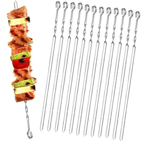 Pinches De Brochette Parrilla Acero Reforzado X 12 