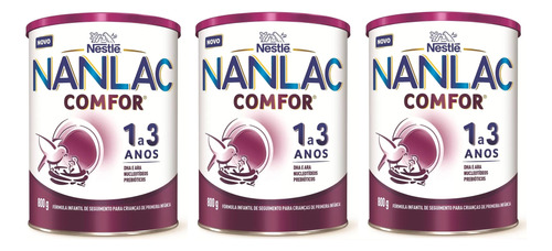 Kit C/3 Nanlac Comfor Composto Lácteo Néstle 800g